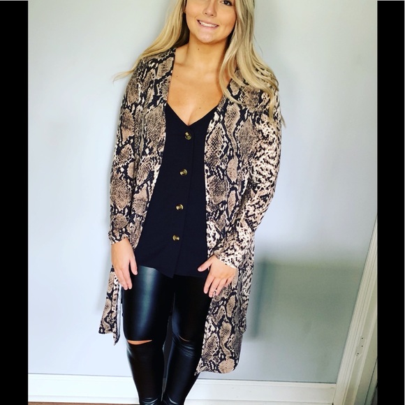 Sweaters - New. Boutique Snakeskin Cardigan